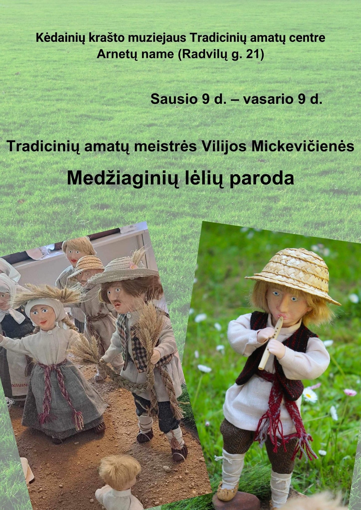 Tradicinių amatų meistrės Vilijos Mickevičienės medžiaginių lėlių paroda